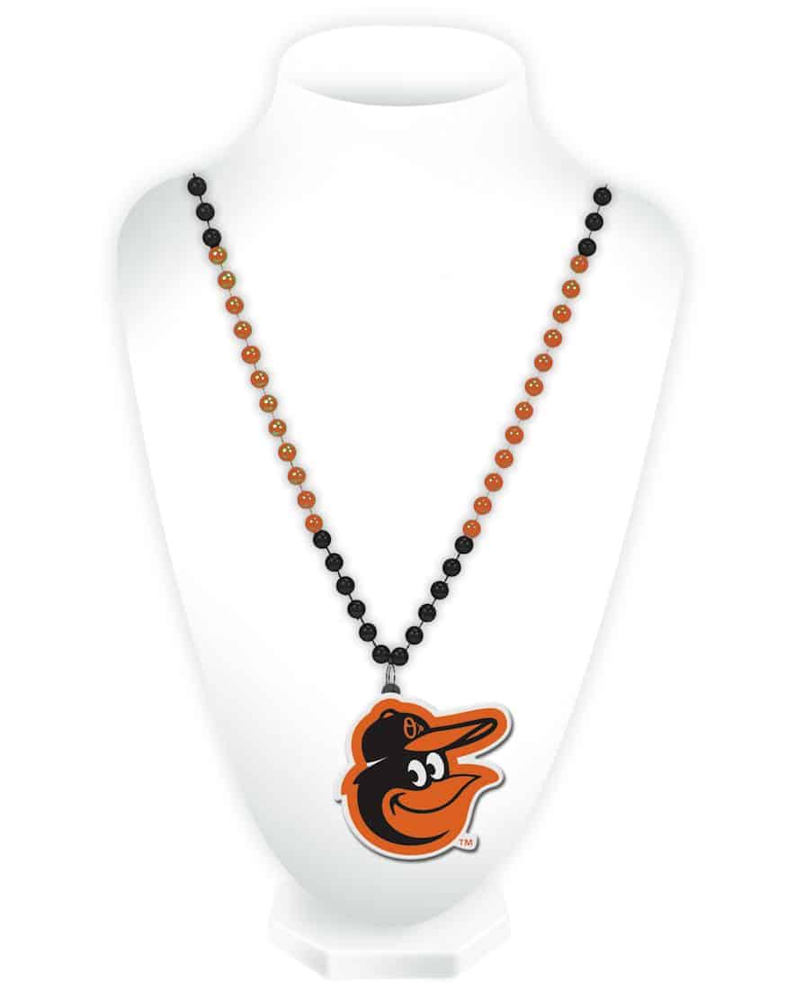 Baltimore Orioles Mardi Gras Beads with Medallion