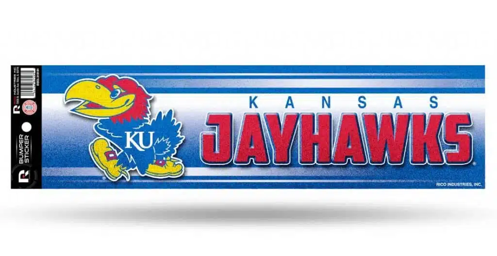Kansas Jayhawks Bumper Sticker - Glitter
