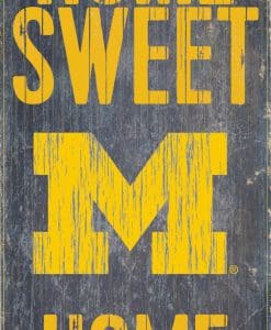 Michigan Wolverines Wood Sign - Home Sweet Home 6"x12"