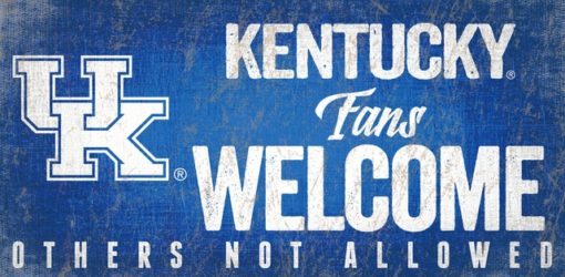Kentucky Wildcats Wood Sign - Fans Welcome 12"x6"