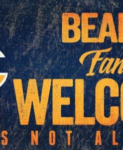 Chicago Bears Wood Sign - Fans Welcome 12"x6"