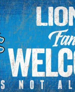 Detroit Lions Wood Sign - Fans Welcome 12x 6