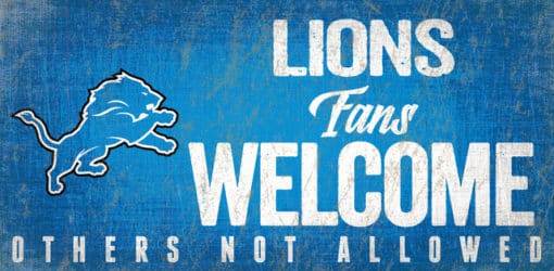 Detroit Lions Wood Sign - Fans Welcome 12x 6