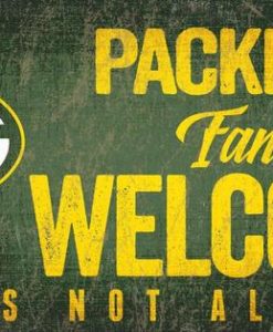 Green Bay Packers Wood Sign - Fans Welcome 12"x6"