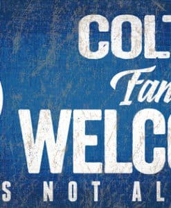 Indianapolis Colts Wood Sign - Fans Welcome 12"x6"