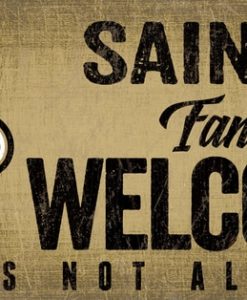 New Orleans Saints Wood Sign - Fans Welcome 12"x6"