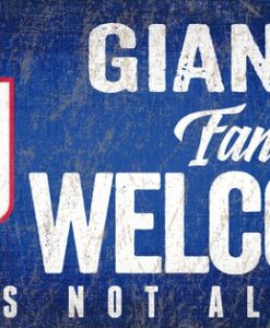New York Giants Wood Sign - Fans Welcome 12"x6"