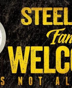 Pittsburgh Steelers Wood Sign - Fans Welcome 12"x6"