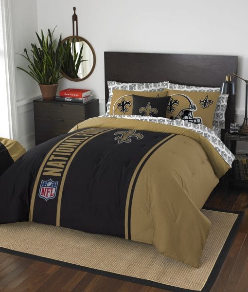 New Orleans Saints Soft & Cozy Full Size Bed In A Bag Detroit Game Gear