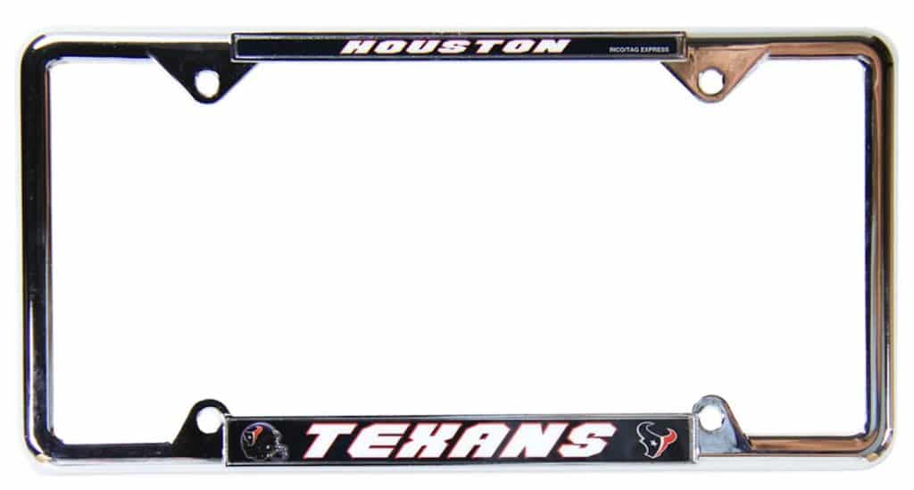 Houston Texans Chrome Easy View License Plate Frame