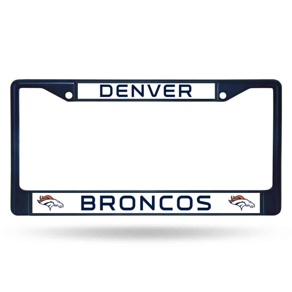 Denver Broncos Metal License Plate Frame Navy Detroit Game Gear