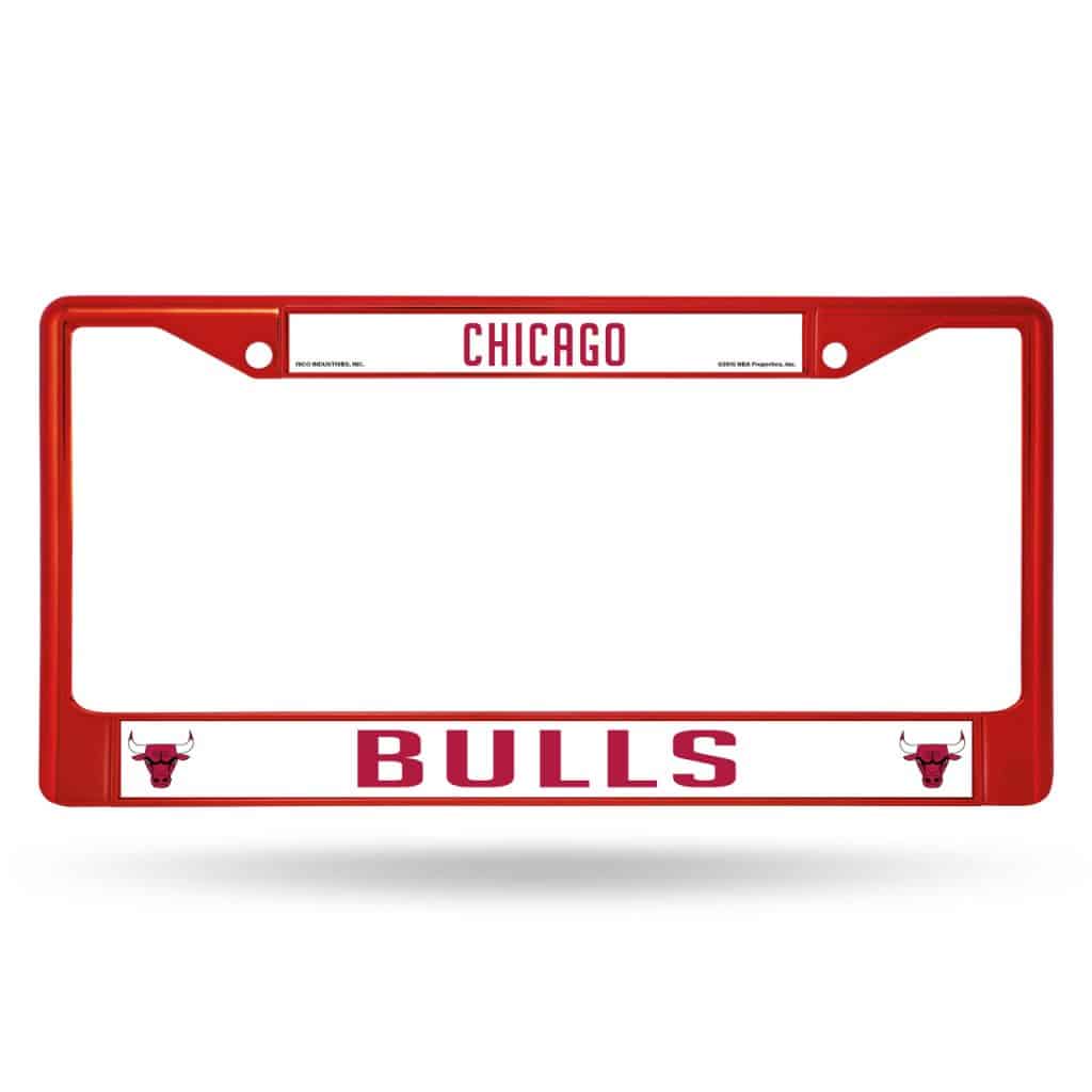 Bulls Metal License Plate Frame - Red