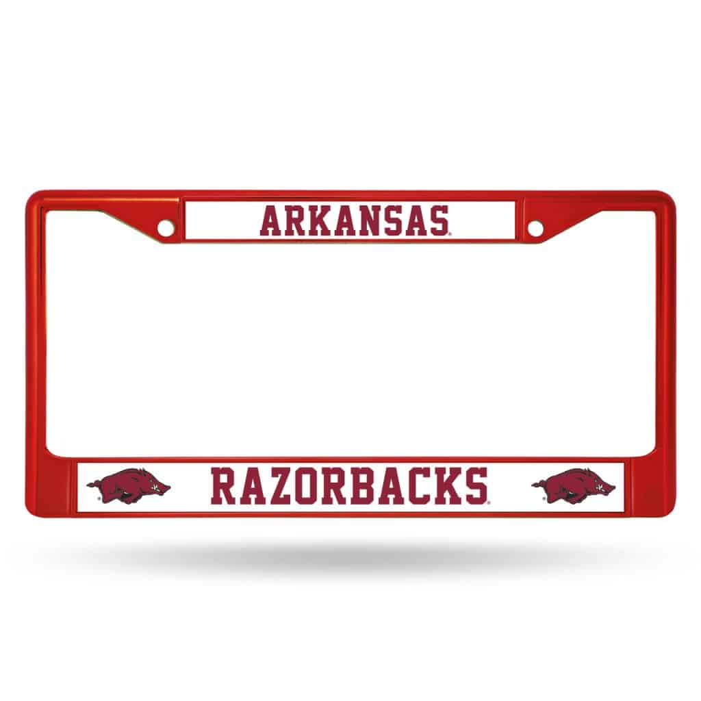 Razorbacks Metal License Plate Frame - Red