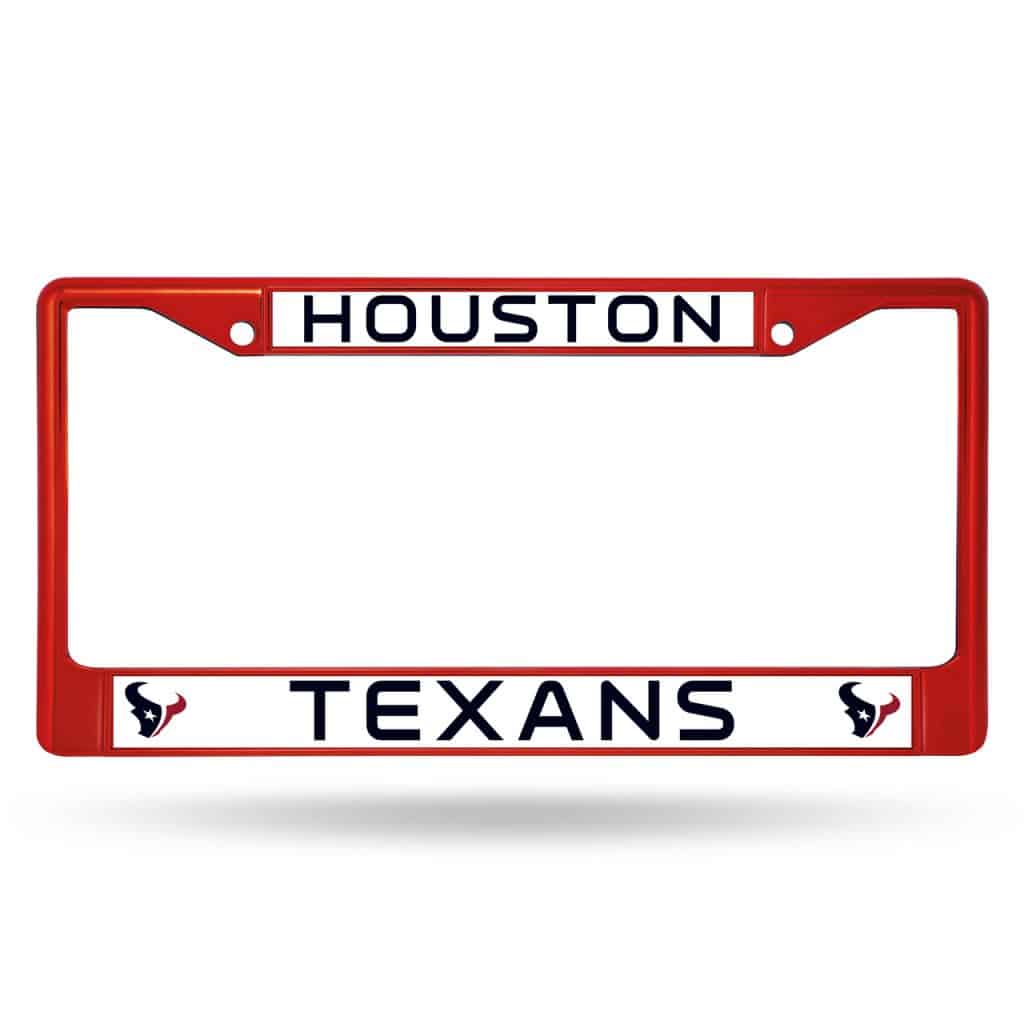 Texans Metal License Plate Frame - Red