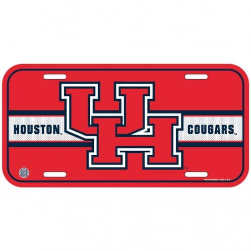 Houston Cougars Plastic License Plate