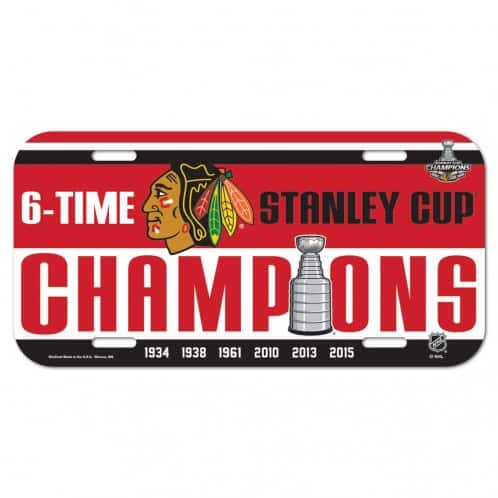 Chicago Blackhawks License Plate - 2015 Champs