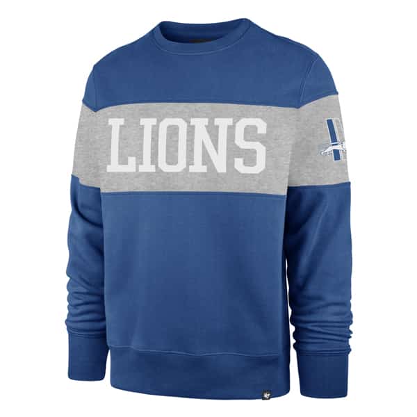 Detroit Lions Men's 47 Brand Vintage Blue Raz Crew Long Sleeve Pullover -  Detroit Game Gear