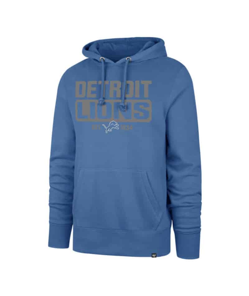 Detroit Lions Men's 47 Brand Blue Raz Headline Pullover Hoodie ...