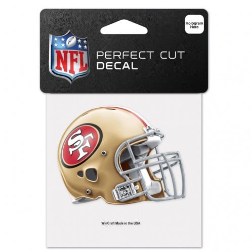 San Francisco 49ers 4x4 Perfect Cut Color Decal - Helmet