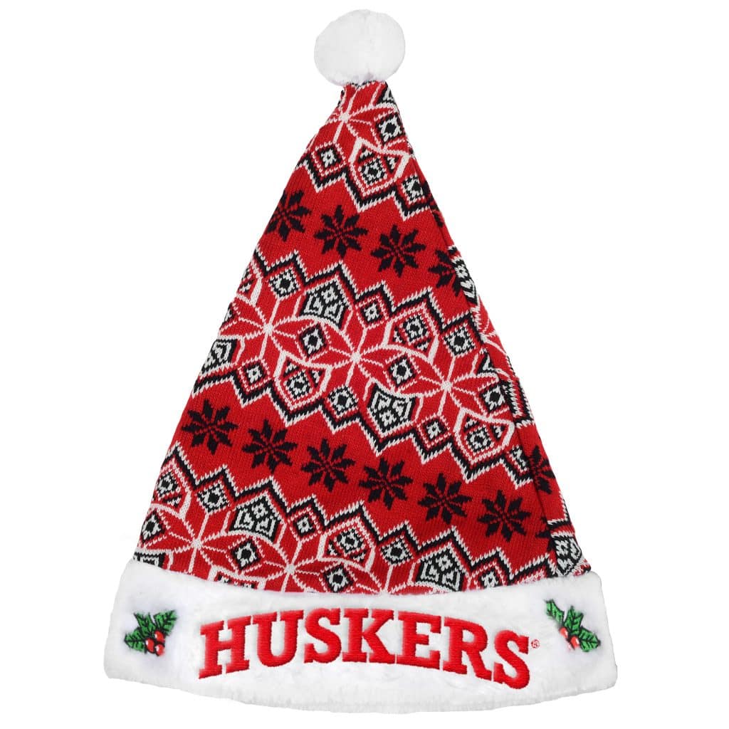 Nebraska Cornhuskers 2015 Knit Christmas Santa Hat