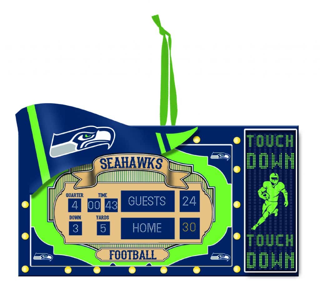 Seattle Seahawks Scoreboard Ornament Detroit Game Gear