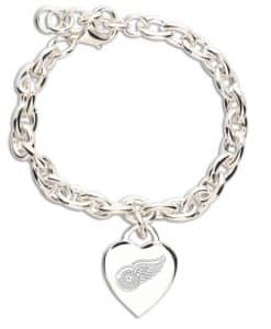 Detroit Red Wings Heart Charm Bracelet