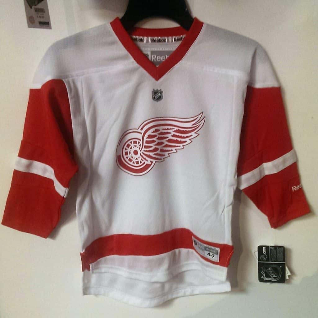 Detroit Red Wings Youth Replica Home Jersey by Vintage Detroit Collection