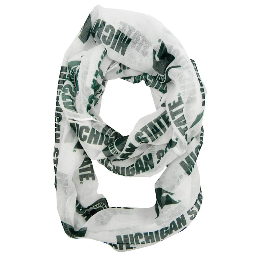 Michigan State Spartans White Infinity Scarf