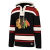 Chicago Blackhawks Men's 47 Brand Black Pullover Jersey Hoodie