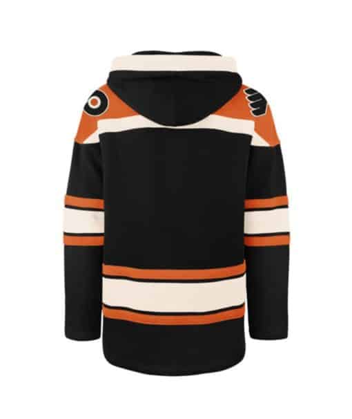 Philadelphia Flyers Men's 47 Brand Black Pullover Jersey Hoodie - Image 2