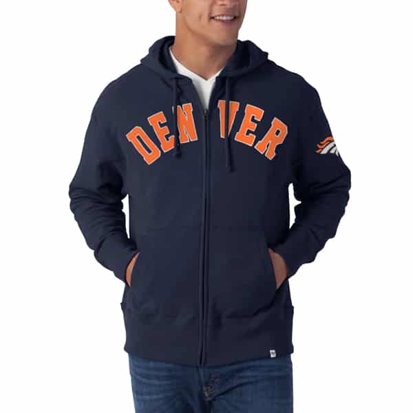 broncos full zip hoodie