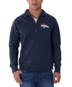 Denver Broncos 47 Brand Cross Check 1/4 Zip Pullover Shirt