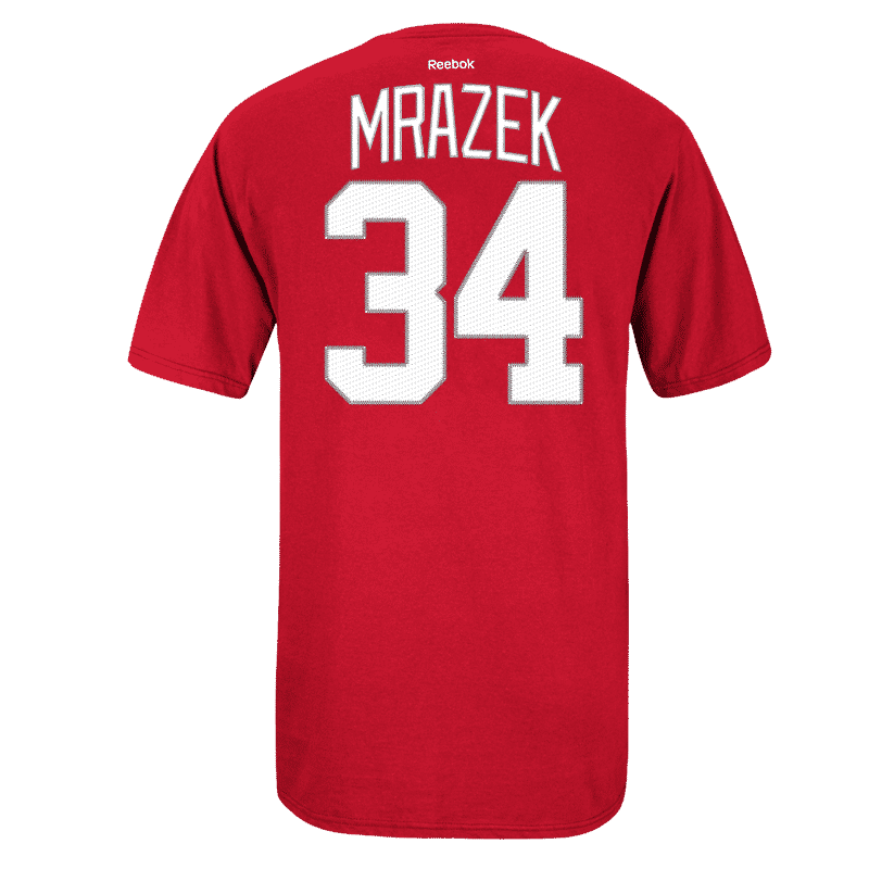 Petr Mrazek Reebok Detroit Red Wings Red Player Tee