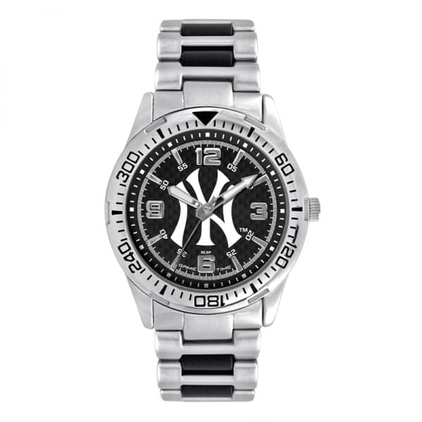 New York Yankees Mens Quartz Analog Silver Heavy Hitter