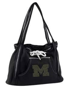 Michigan Wolverines Black Noir Bling Hoodie Purse