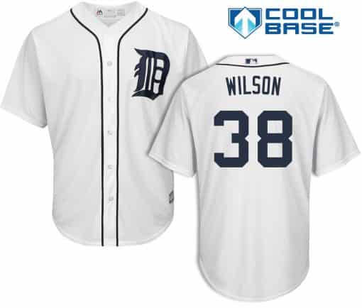 Justin Wilson Detroit Tigers Cool Base Replica Home Jersey