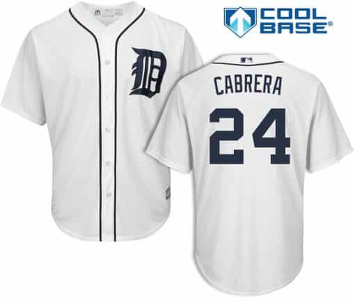 Miguel Cabrera Detroit Tigers Cool Base Replica Home Jersey