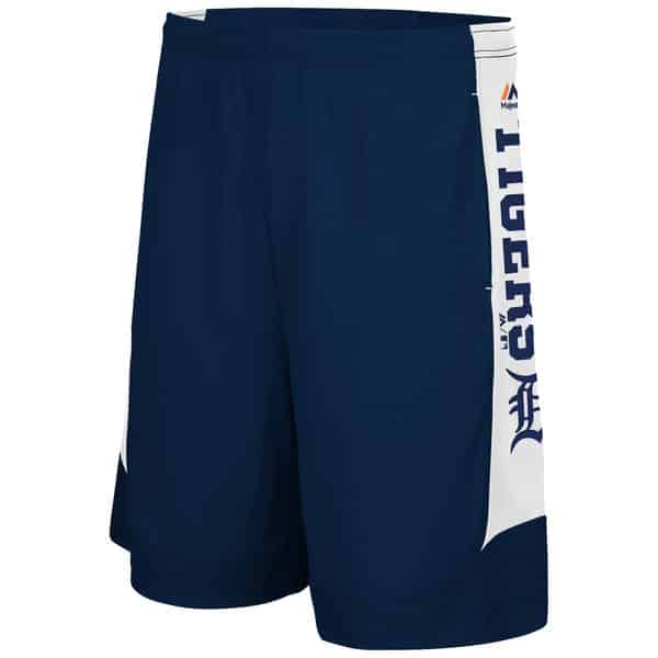 Detroit Tigers Majestic Defiant Cool Base Navy Shorts - Detroit Game Gear