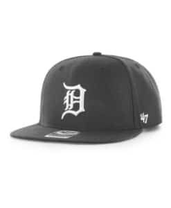 Detroit Tigers 47 Brand Black No Shot Snapback Hat