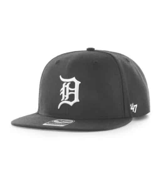 Detroit Tigers 47 Brand Black No Shot Snapback Hat