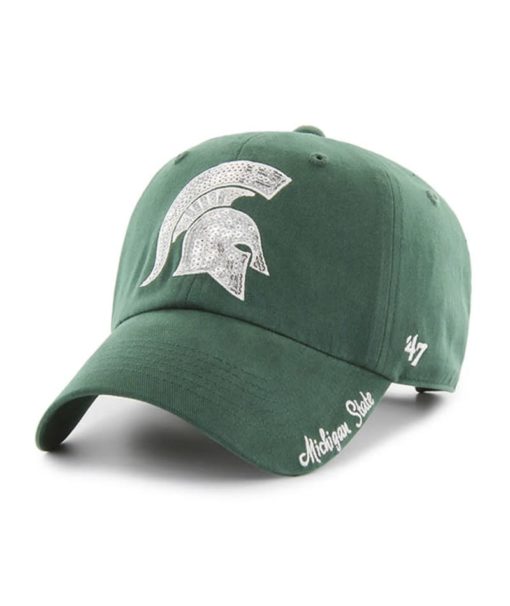 Michigan State Spartans Women's 47 Brand Sparkle Dark Green Clean Up Adjustable Hat