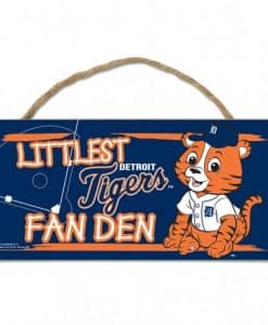 Detroit Tigers Littlest Fan Den Wood Sign