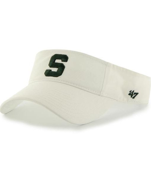 Michigan State Spartans 47 Brand White Clean Up VISOR Adjustable Hat ...
