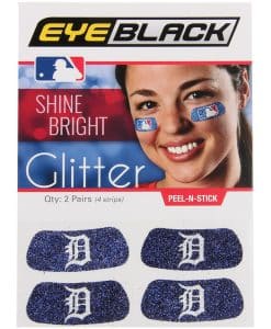 Detroit Tigers Navy Temporary Tattoo Glitter