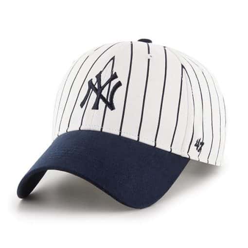 New York Yankees KIDS 47 Brand White Navy Pinstripe Adjustable Hat