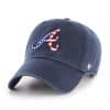 Atlanta Braves Red White & Blue 47 Brand Navy Clean Up Adjustable Hat