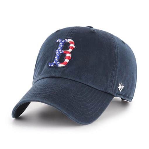 Boston Red Sox Red White & Blue 47 Brand Navy Clean Up Adjustable Hat