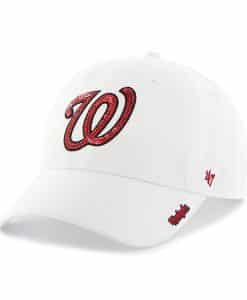 Washington Nationals Women's 47 Brand Sparkle White Clean Up Hat