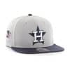 Houston Astros Sure Shot Two Tone Captain Gray 47 Brand Snapback Hat