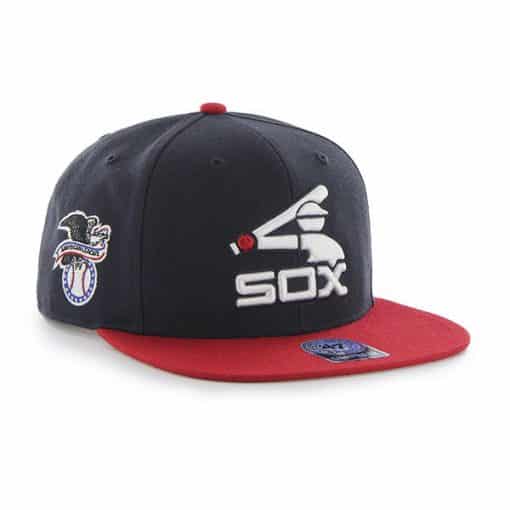 Chicago White Sox 47 Brand Cooperstown Navy Red Sure Shot Snapback Hat - Image 3